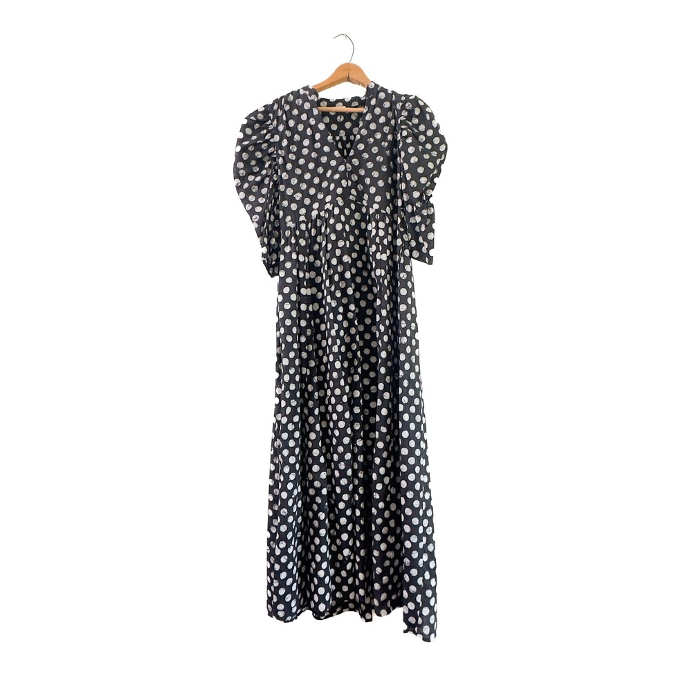 Matta Midi Dress Black Polka Dot Cotton S